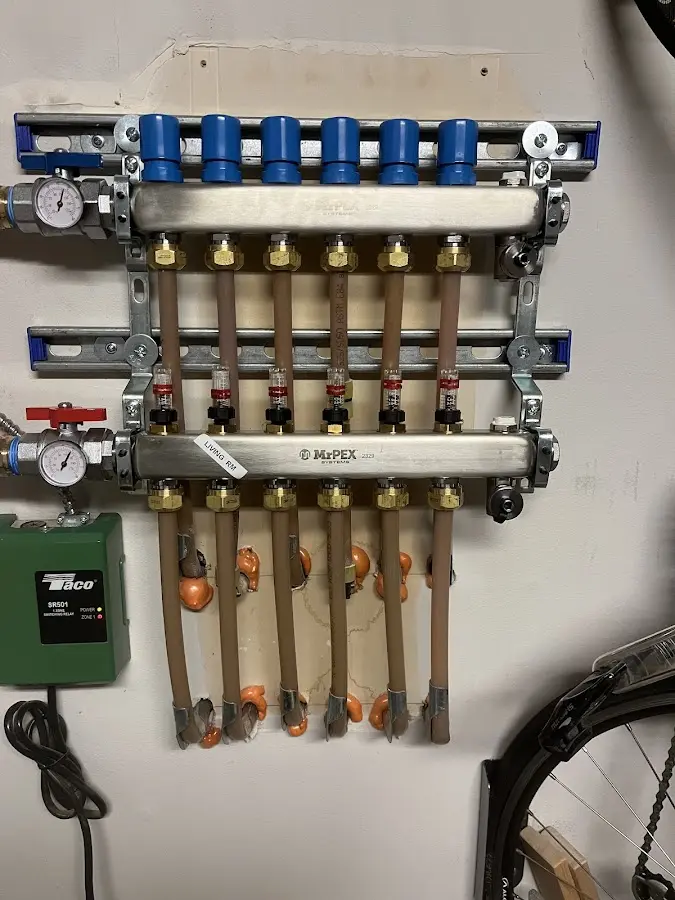 Plumber performing Gas Leak Detection at a residential property in Lockport